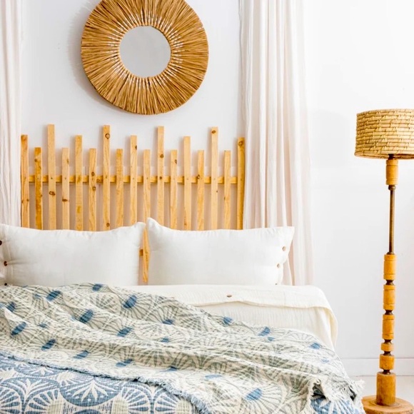 Ginkgo Deco Leaf Quilt 2 Side FLiPSiDE Green + Cream Patterned Quilt KING NEW - Picture 3 of 15